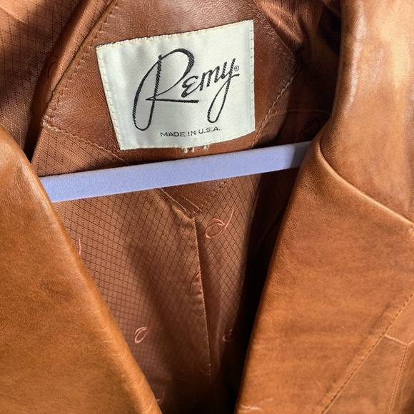 Vintage Mens Remy Leather Jacket Sz 42R Cognac USA - Picture 2 of 6